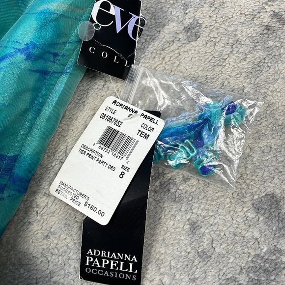 NWT Adrianna Papell Tier Print Mini Dress Corset Party Girly Whimsical Sz 8P - Picture 11 of 13